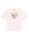 Moschino Heart-bow T-shirt In Pink