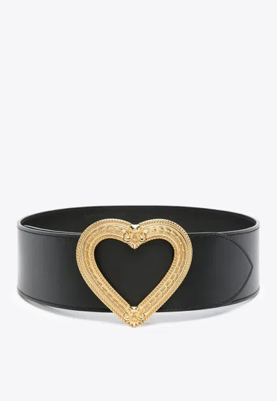 Moschino Heart Buckle Leather Belt