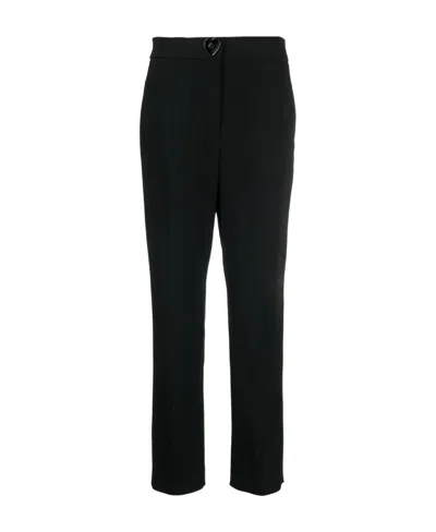 Moschino Heart Button Detail Trousers In Black