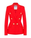 Moschino Heart-button Double-breasted Blazer In Red