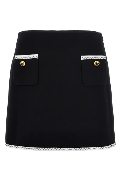 Moschino Heart Button Skirt In Black