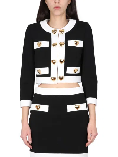 MOSCHINO MOSCHINO HEART BUTTONS CREPE JACKET