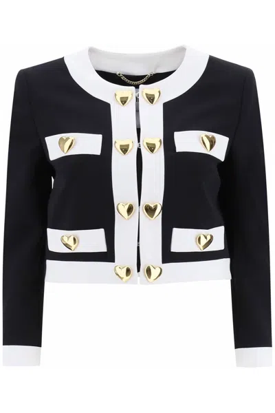 MOSCHINO HEART BUTTONS CREPE JACKET