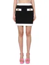 Moschino Couture Heart Buttons Crepe Miniskirt