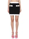Moschino Couture Heart Buttons Crepe Miniskirt In Black