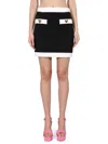Moschino Couture Heart Buttons Crepe Miniskirt In Black