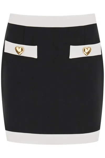 MOSCHINO HEART BUTTONS CREPE MINISKIRT