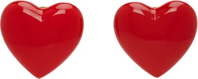 Moschino Heart Clip-on Earrings In Red