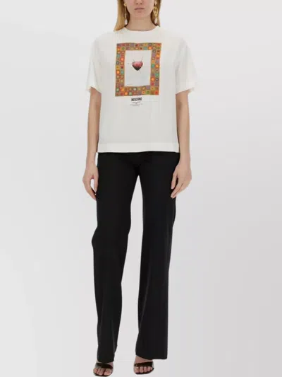 Moschino "heart" Crew Neck Graphic Print Short Sleeves