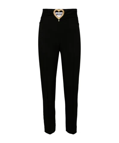 MOSCHINO HEART CUT-OUT TAILORED TROUSERS