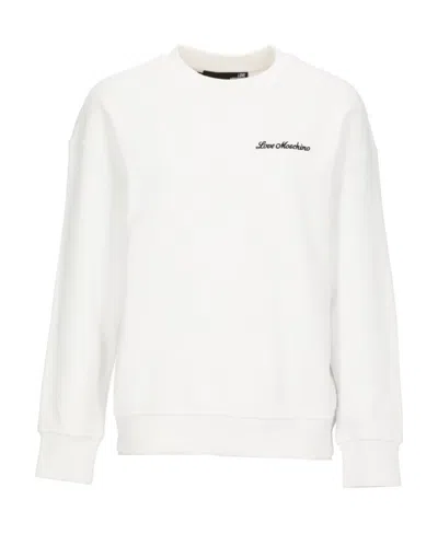 Moschino Heart-detail Crew Neck Sweatshirt In White