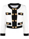 Moschino Heart-embellished Cropped Jacket In White