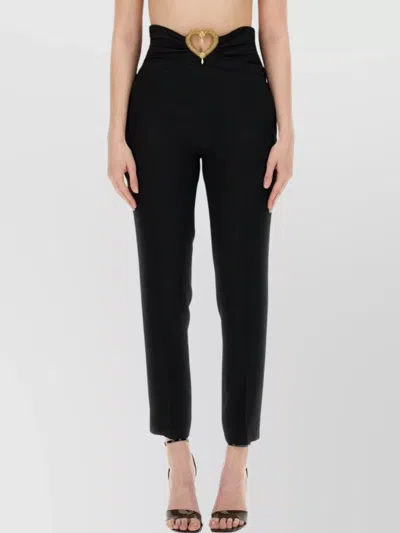 Moschino Heart Embellished High-waisted Ankle Trousers