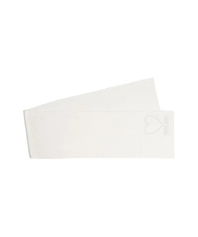 Moschino Heart-embroidered Wool Scarf In White