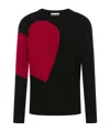 Moschino Heart-intarsia Virgin-wool Jumper In Black