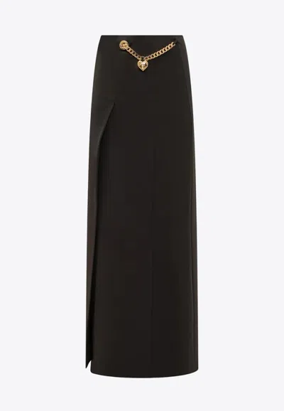 Moschino Heart Lock High-rise Maxi Skirt