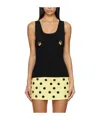 Moschino Black Heart Lock Tank Top In Black