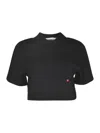 MOSCHINO HEART LOGO CROPPED POLO SHIRT