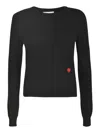 Moschino Black Wool Sweater With Logo In Black
