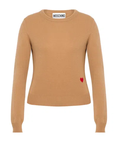 MOSCHINO HEART-MOTIF CREW-NECK JUMPER