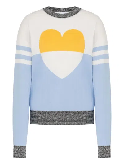 Moschino Heart-motif Crew-neck Sweater In Multi