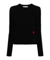 Moschino Black Wool Sweater With Logo In Black