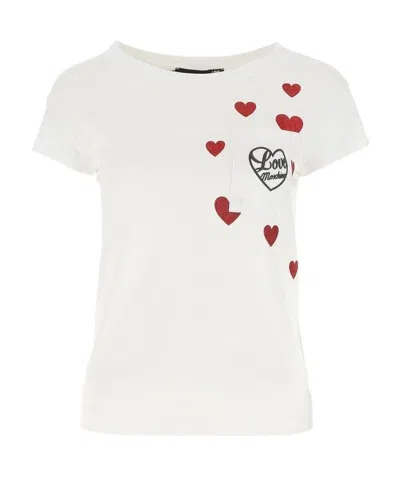 Moschino Heart-motif T-shirt In White
