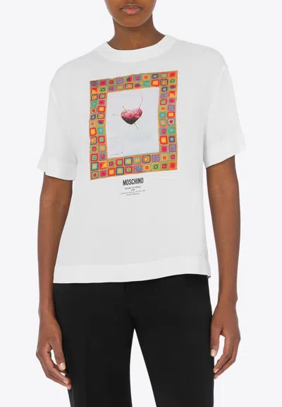 Moschino Heart Of Wool Print Satin Blouse
