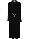 Moschino Heart-padlock Belted Shirtdress In Black