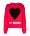Moschino Heart-patch Sweatshirt In Red