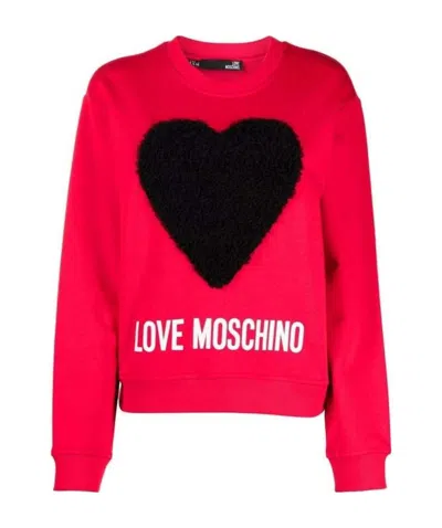 Moschino Heart-patch Sweatshirt In Red