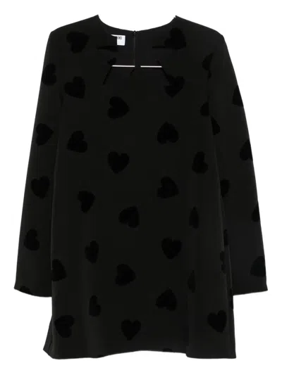 Moschino Heart-pattern Dress In Black