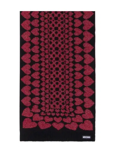 Moschino Schal Mit Herzmuster In Red