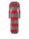 Moschino Heart-pattern Midi Dress In Gray
