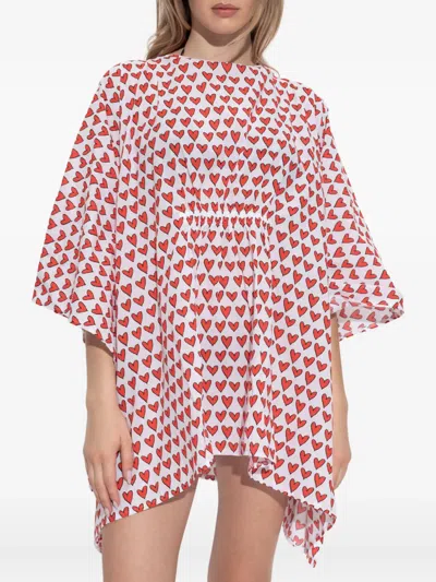 Moschino Heart-print Beach Dress In Multi