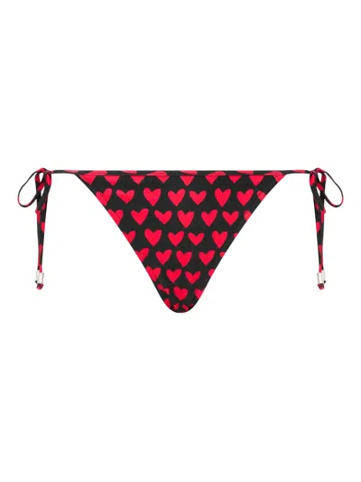MOSCHINO HEART-PRINT BIKINI BOTTOMS