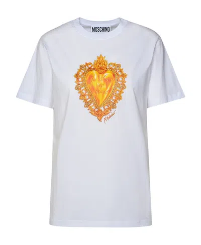 MOSCHINO HEART-PRINT COTTON T-SHIRT