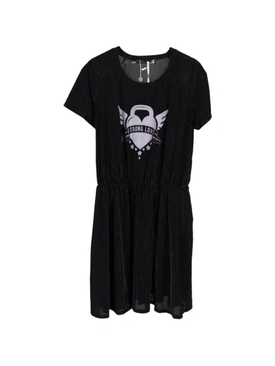 Pre-owned Moschino Heart-print Dress In Black