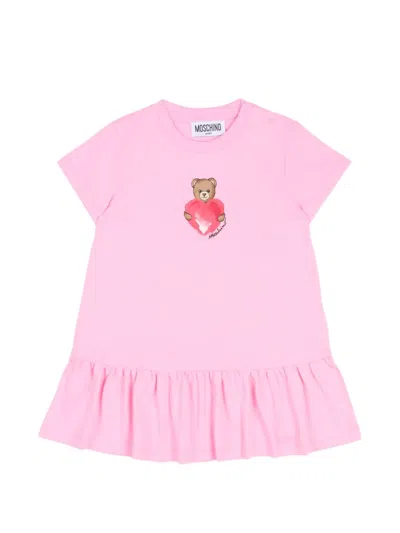 Moschino Babies' Heart-print Dress In Pink