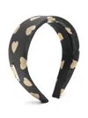 Moschino Heart-print Headband In Black