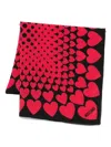 Moschino Silk Scarf With Heart Print In Multi