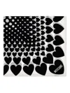 Moschino Silk Scarf With Heart Print In Black