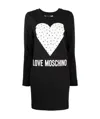 Moschino Heart-print Sweatshirt Dress In Black