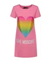 Moschino Heart Print T-shirt Dress In Pink