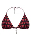 Moschino Heart-print Triangle Bikini Top In Black