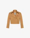 Moschino Cropped Double-breasted Jacket In Tan
