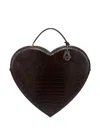 Moschino Heart-shape Leather Tote Bag In Brown