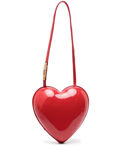 Moschino Heart-shape Shoulder Bag In Red
