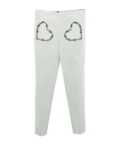 Moschino Heart-shaped Bag Casual Pants In White