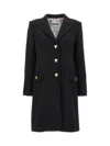 Moschino Heart-shaped Buttons Black Coat In Black